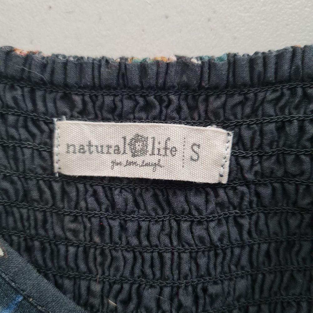 NATURAL LIFE Black Floral Maxi Dress with Green and Mustard Accents - Picture 15 of 16